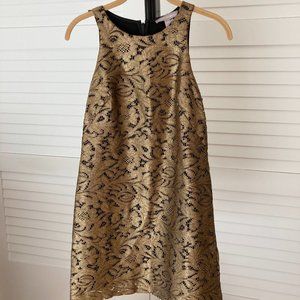 Banana Republic Women's Size 2P Gold lame overlay on Black
